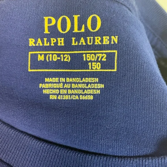 Polo by Ralph Lauren Boys Navy Shirt Size Medium 10-12 Long Sleeve - Picture 3 of 4